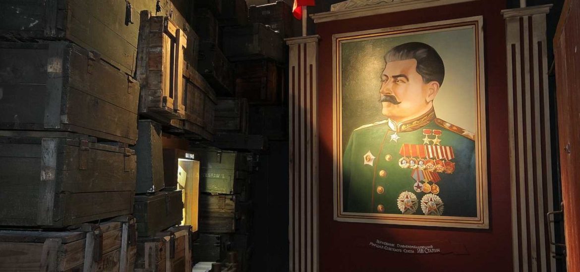 portrait of Stalin in the Schindler's enamel factory
